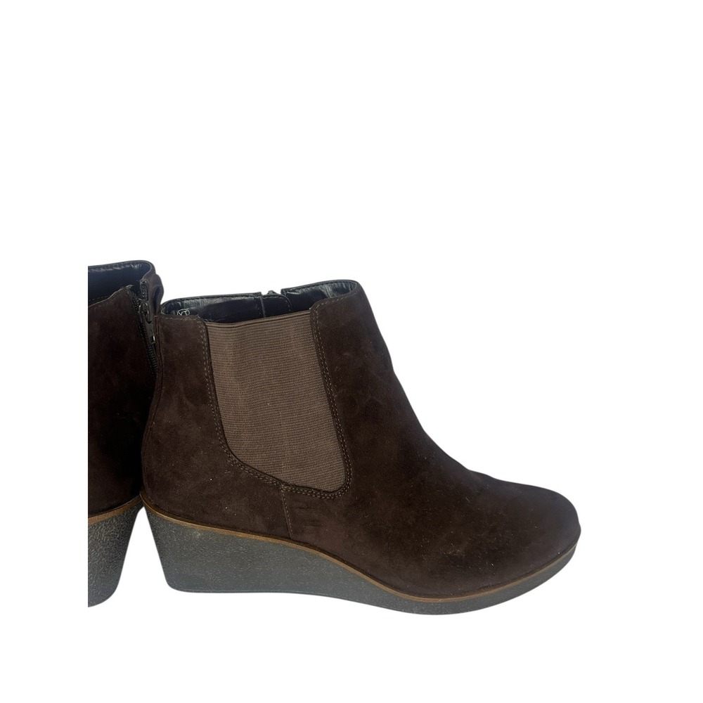 Aerosoles Brandi Brown Suede Wedge Ankle Booties – Women’s 10 - Picture 2 of 9